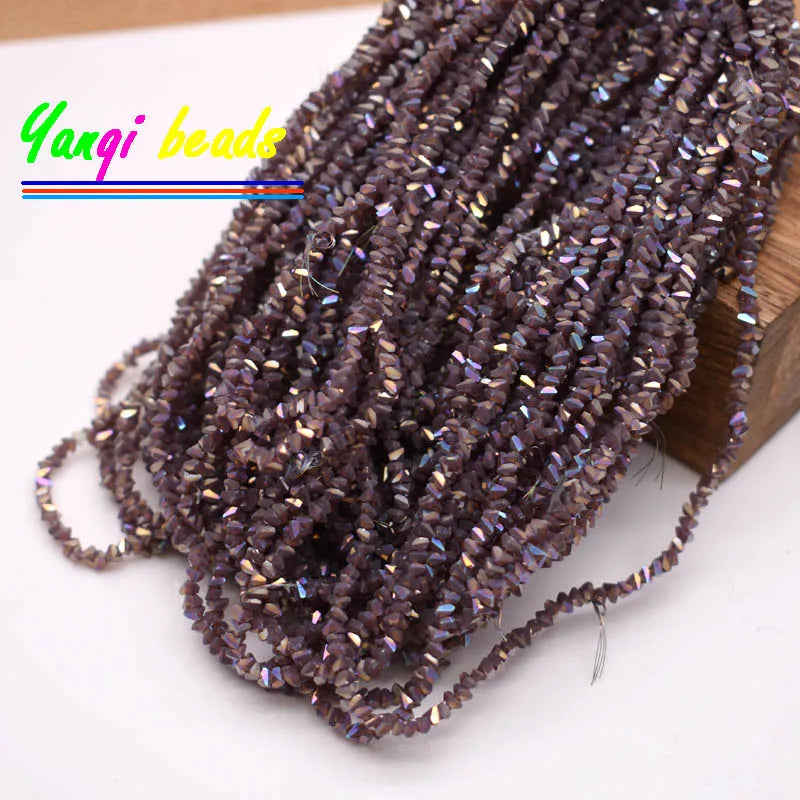 2mm Triangle Crystal Glass Beads for Jewelry Making (Approx. 130 Pieces)