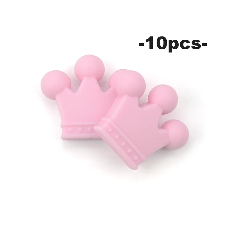 Crown Shaped Silicone Beads for DIY Jewelry & Teethers