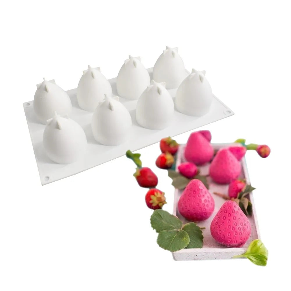3D Strawberry Silicone Cake Mold for Baking & Dessert Decorating