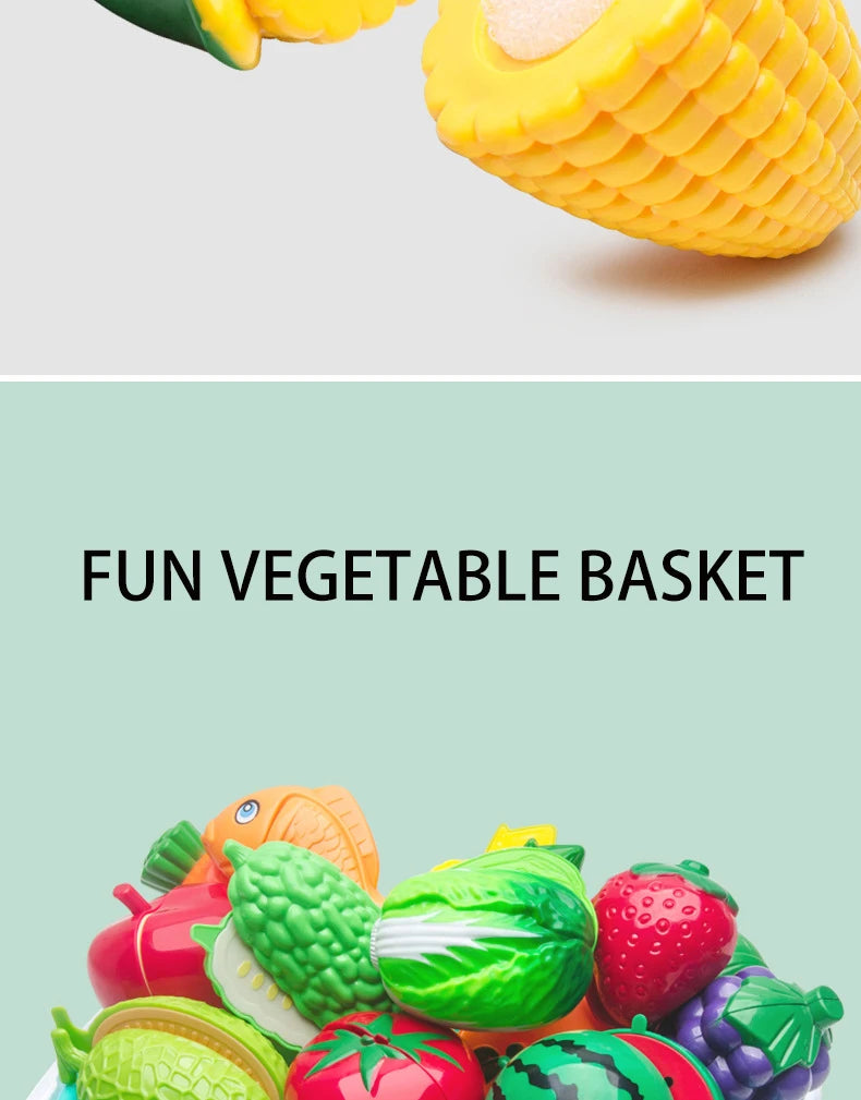 Pretend Play Food Cutting Set for Kids – Educational Fruit & Vegetable Toy
