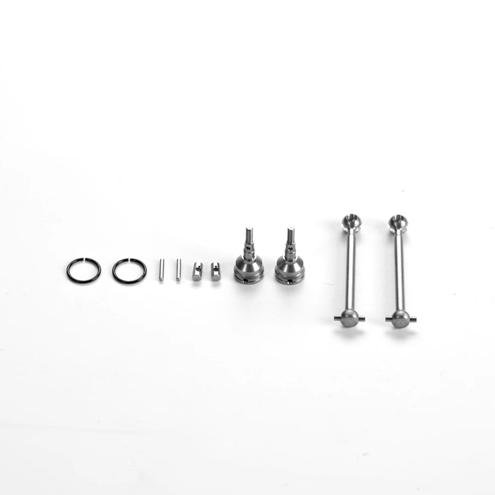 A set of 1:12 scale RC car steering wheel and interior upgrade parts including various metal components.