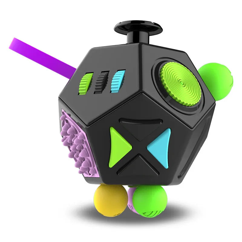 12-Side Fidget Cube for Stress Relief and Focus