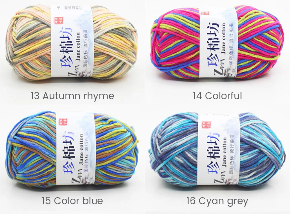 Soft Milk Cotton Yarn for Knitting and Crochet – 50g per Ball