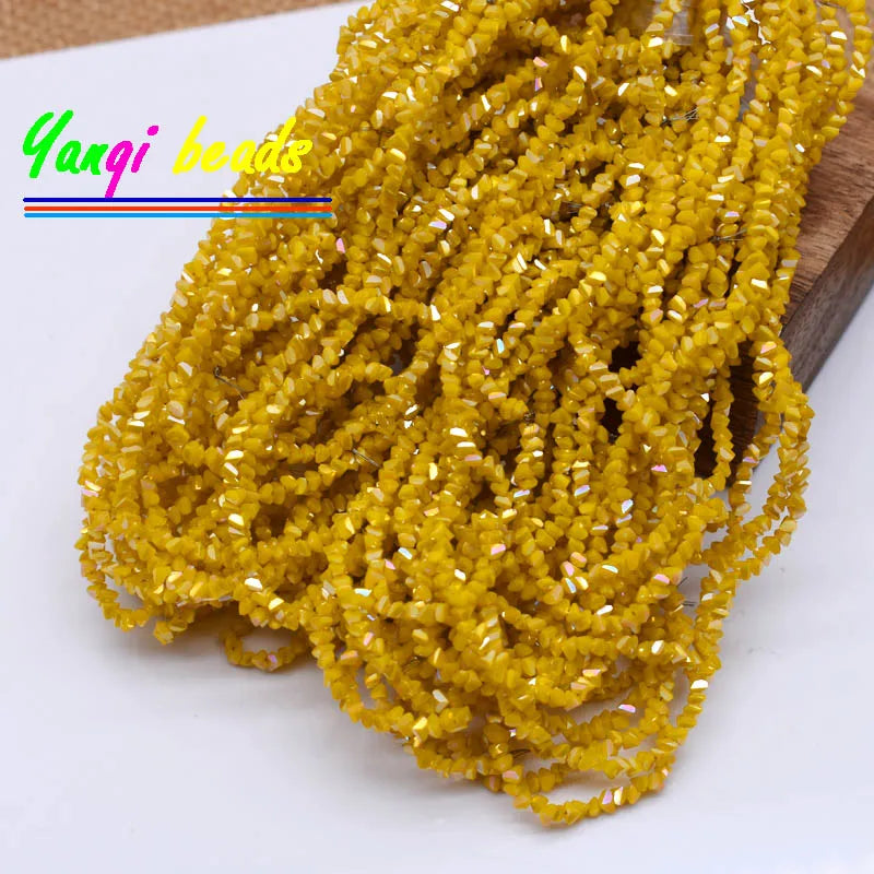 2mm Triangle Crystal Glass Beads for Jewelry Making (Approx. 130 Pieces)