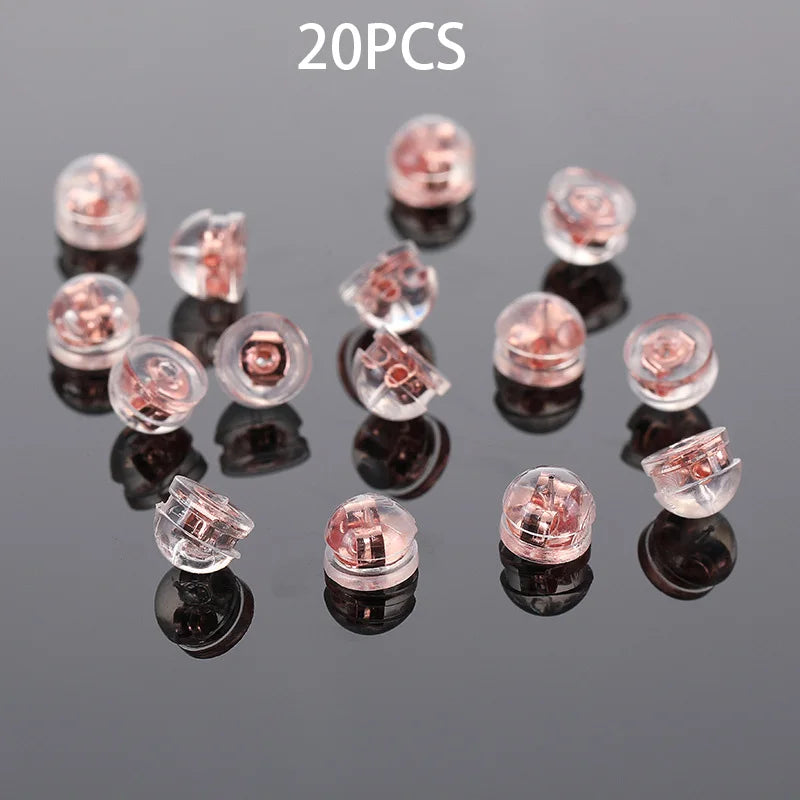 Silicone Earring Backs with Copper Ring – Comfortable Earring Stoppers for Jewelry Making