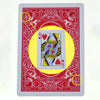 Carte rouge d'un jeu, Dame de Cœur, avec un surlignage circulaire et des décorations environnantes