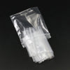 A clear resealable plastic bag filled with multiple small, clear plastic bags for jewelry and item storage.