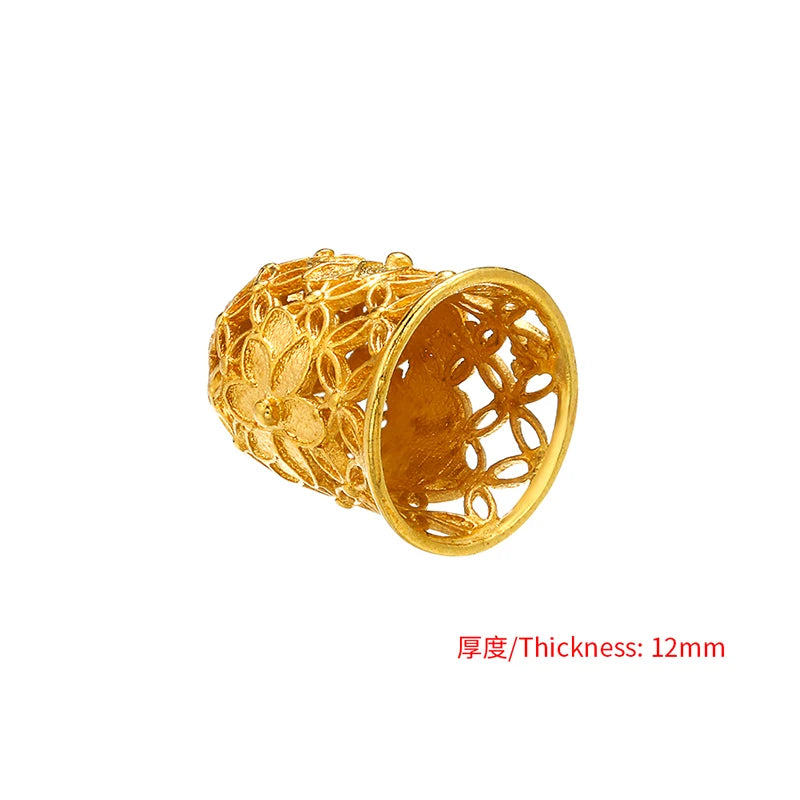 Gold-colored perforated bead caps and tassel caps for jewelry making