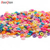 Assortment of colorful soft polymer clay slices for nail art and DIY crafts