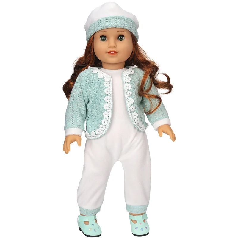 Doll Outfit Set with Hat for 17-43 cm Baby Dolls