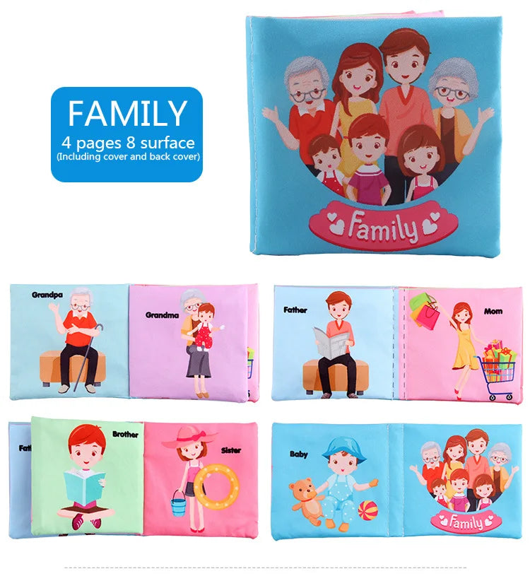 Soft Cloth Baby Books Set for Early Learning – Fruits, Animals, Numbers & More