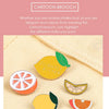Fresh Fruit Enamel Pins Set — Lemon & Orange Brooches