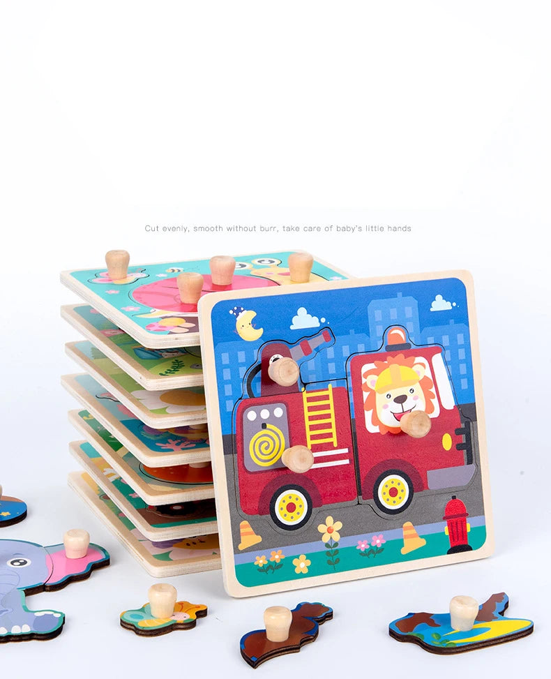 Wooden Animal Puzzle Board for Toddlers