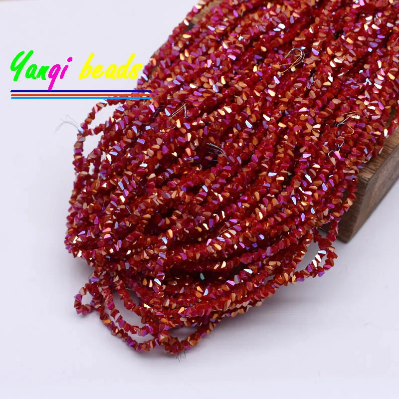 2mm Triangle Crystal Glass Beads for Jewelry Making (Approx. 130 Pieces)