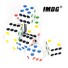 Classic White Acrylic Dice Set – 16mm with Colorful Dots