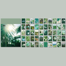 A collection of 50 aesthetic landscape stickers featuring various nature and art designs for scrapbooking.