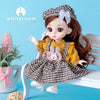 16cm Articulated Fashion Doll with Big Eyes and Dress-Up Outfit