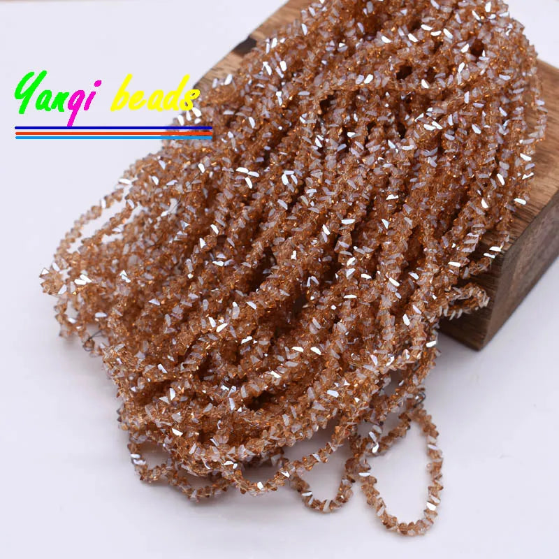 2mm Triangle Crystal Glass Beads for Jewelry Making (Approx. 130 Pieces)