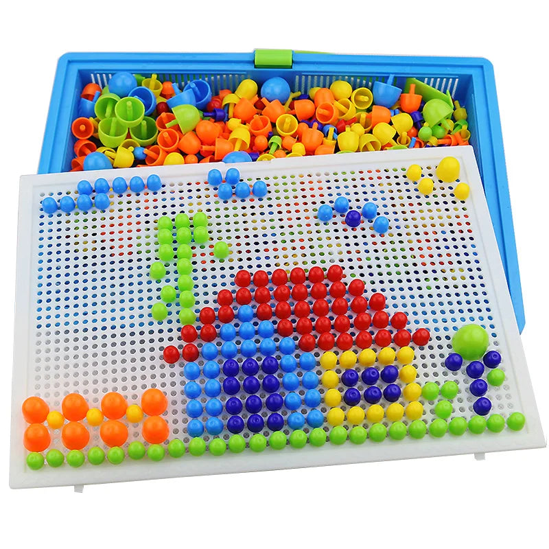 Mushroom Nail 3D Puzzle Set – 296 Pieces Creative Educational Toy