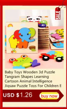 Wooden 3D Cartoon Animal Jigsaw Puzzle for Kids