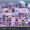 A collection of aesthetic landscape stickers featuring soft colors, clouds, and nature scenes for scrapbooking.