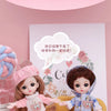 16cm Articulated Fashion Doll with Big Eyes and Dress-Up Outfit