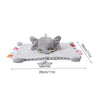 Gray elephant plush baby comforter security toy with teether