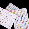 A collection of assorted acrylic stud earrings featuring hearts, stars, and moons in various colors and styles.