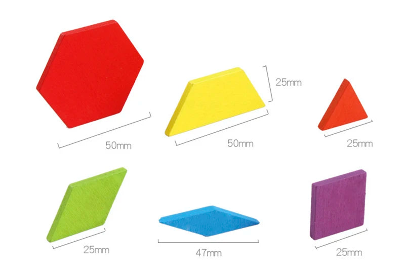 155-Piece Wooden Jigsaw Puzzle Set for Kids – Colorful Montessori Geometric Shapes Learning Toy