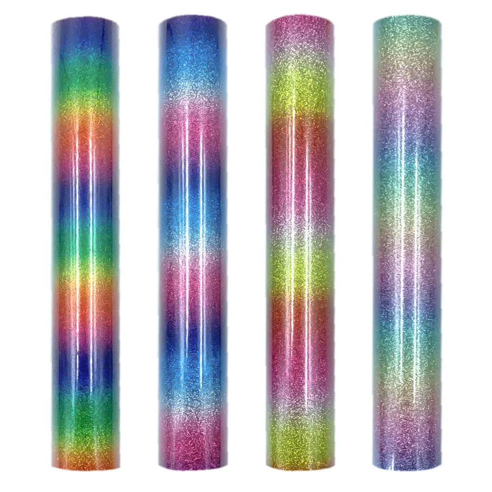 Rainbow Glitter Heat Transfer Vinyl for DIY Apparel