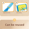 Instructions showing how to use a reusable magic water drawing pen for kids