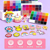 A colorful Perler beads craft kit featuring various designs including animals, food items, and characters.