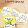 A yellow water painting book for kids featuring dinosaurs and other animals, shown in a close-up on a light background.
