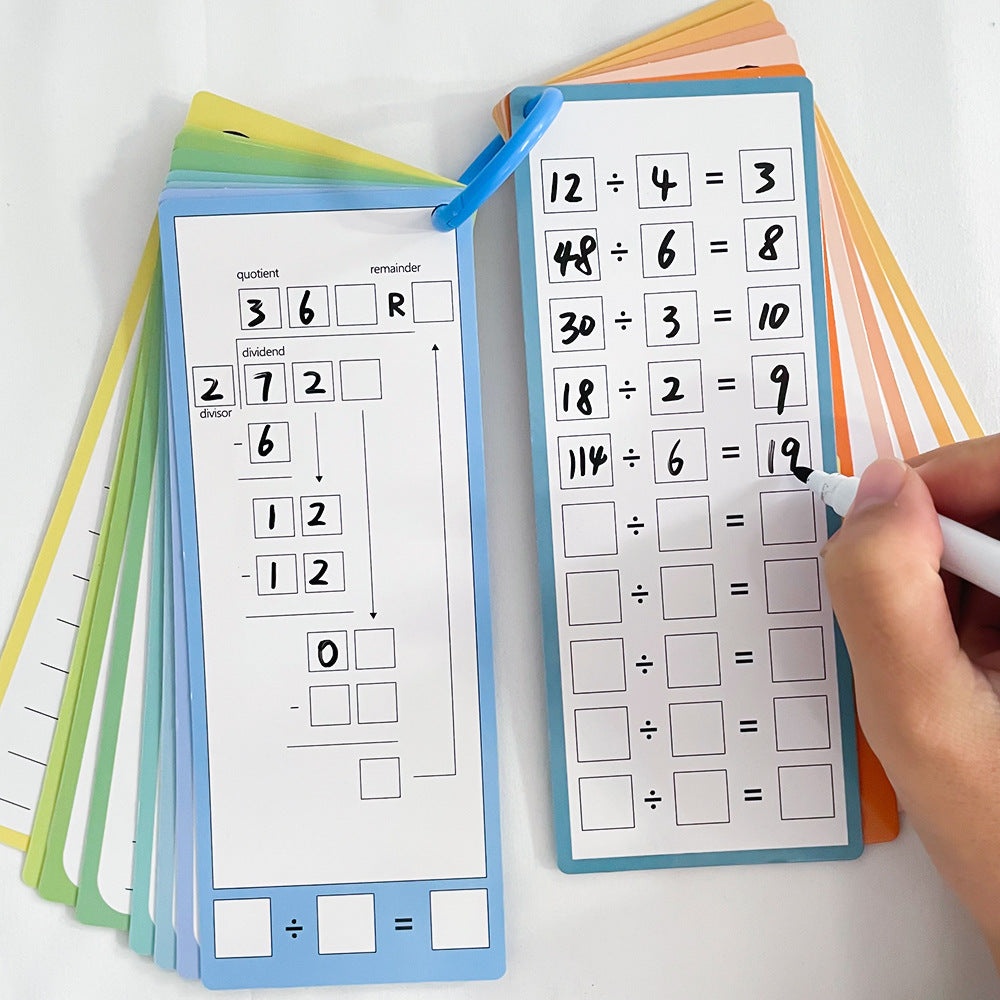 Reusable Multiplication Practice Cards Set for Kids (0-12) with Dry-Erase Pens