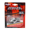 Diecast model of a Porsche 911 GT2 RS in silver and black colors displayed in its packaging.