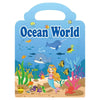 A colorful sticker book featuring an underwater scene with sea creatures and puzzles for kids.