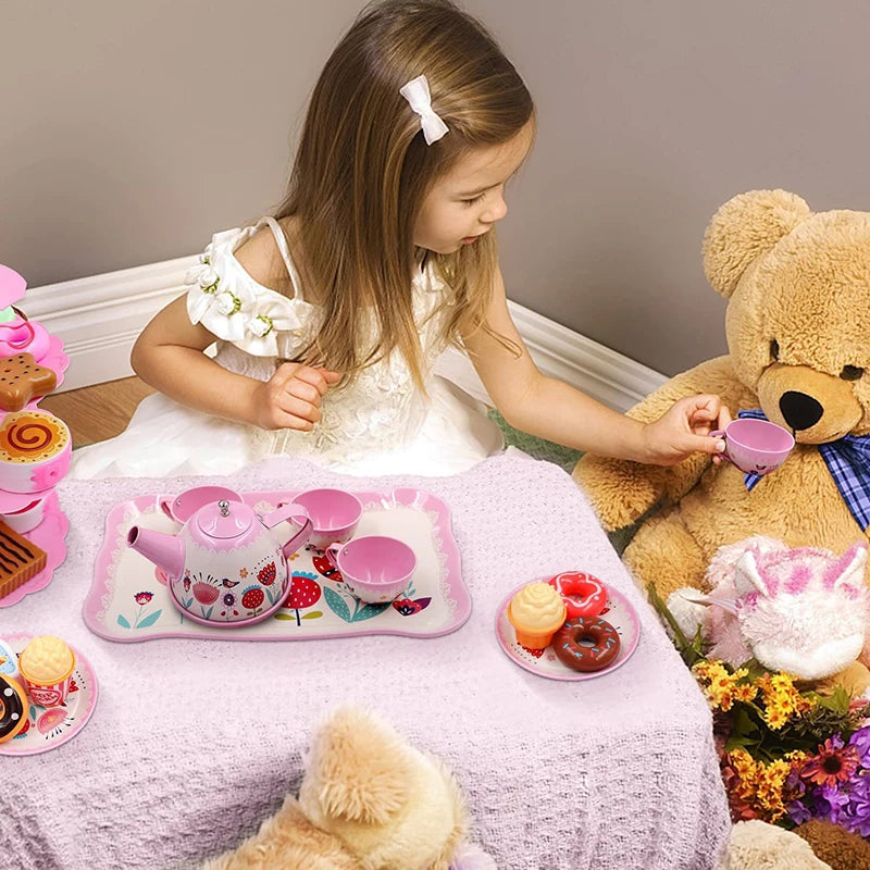 Kids Pretend Play Tea Set with Accessories