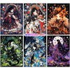 A collection of nine diamond painting panels featuring a moon girl character in various poses and styles.
