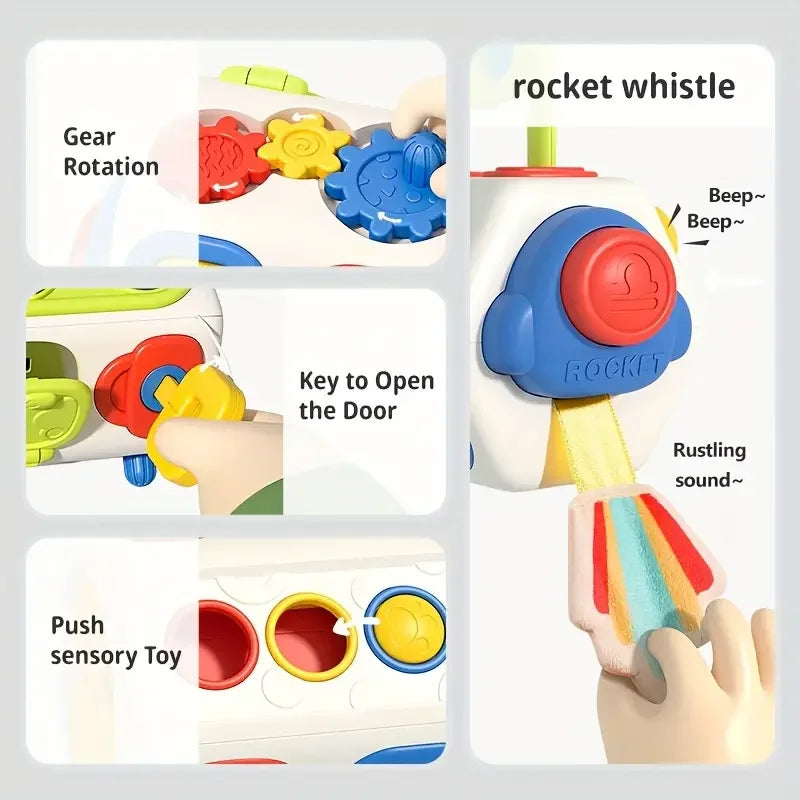 Montessori Busy Cube for Toddlers – 10-in-1 Sensory Activity Toy