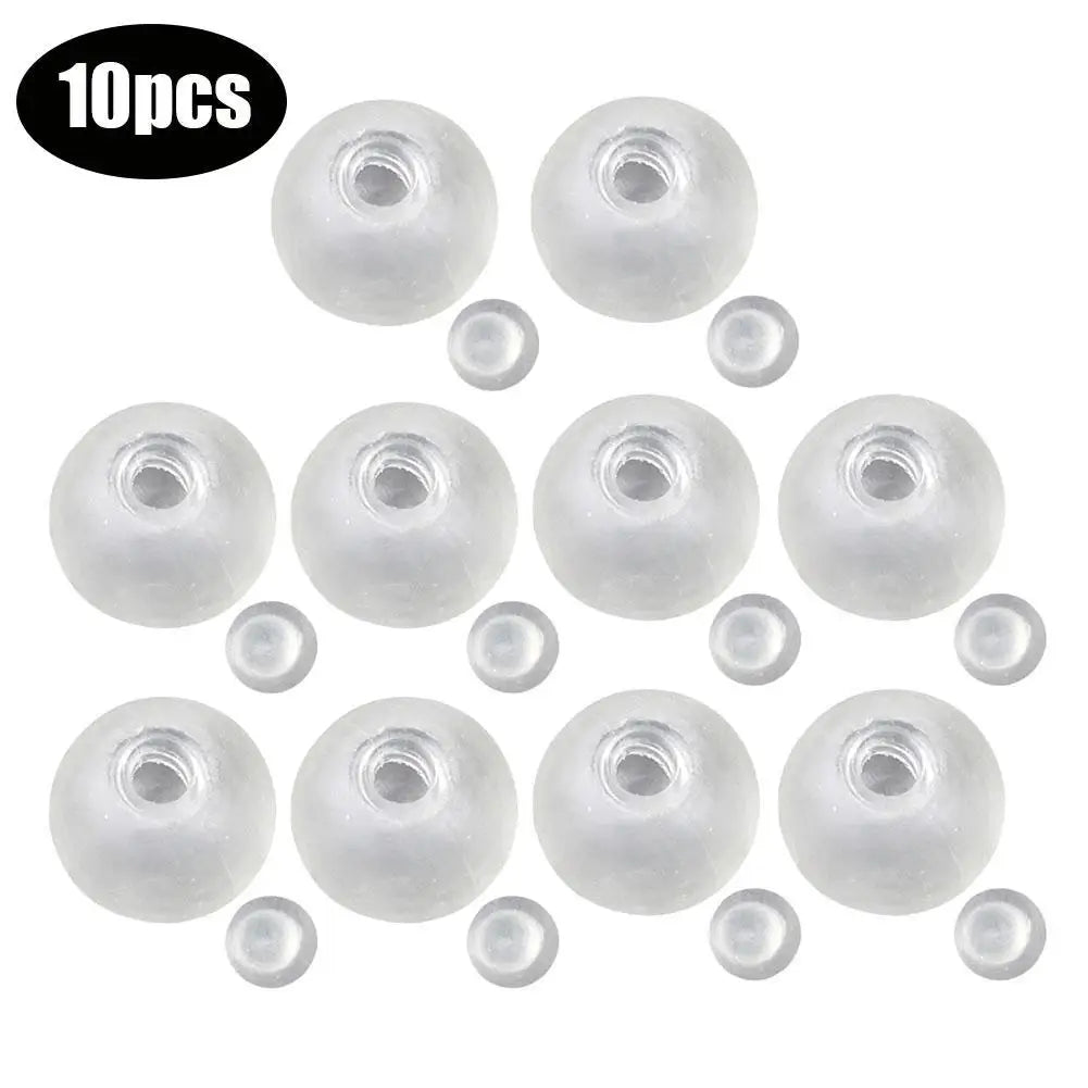 Ten clear silicone squishy stress ball covers or shells.