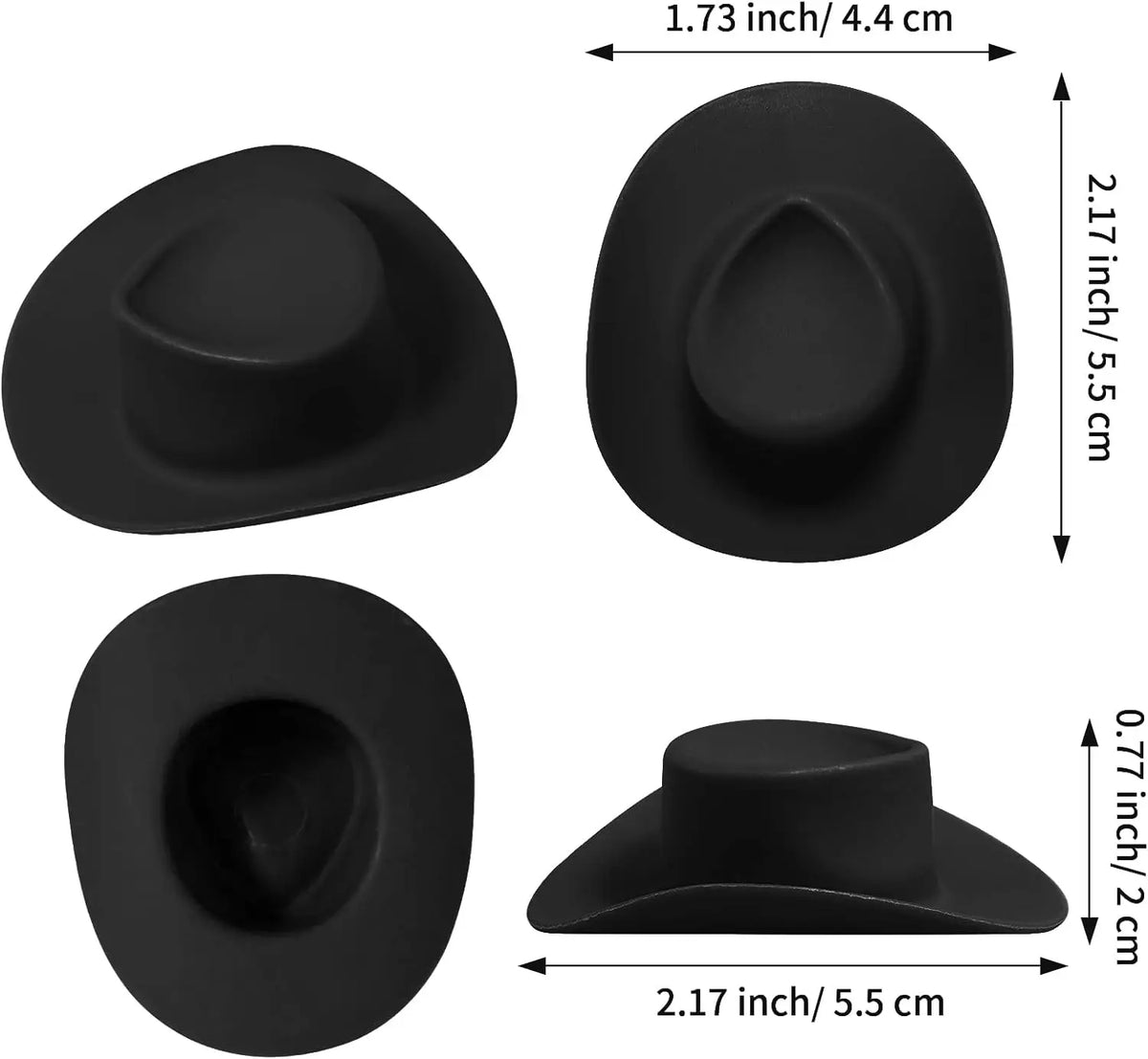 Mini Plastic Cowboy Hats for Party Favors and Cake Toppers