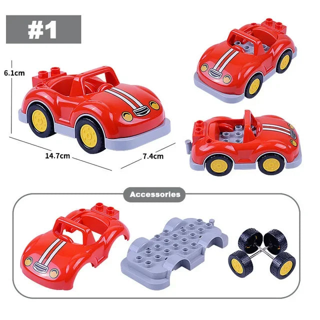Large Building Blocks Traffic Series Vehicles Set