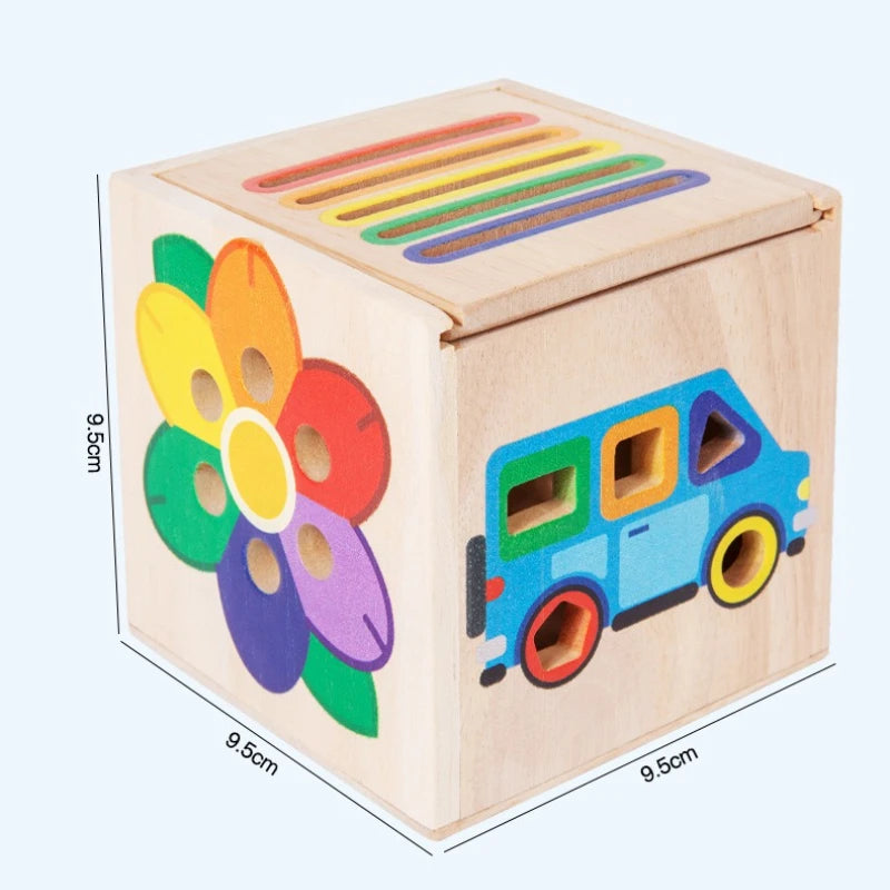 5-in-1 Wooden Shape & Color Sorting Toy for Toddlers