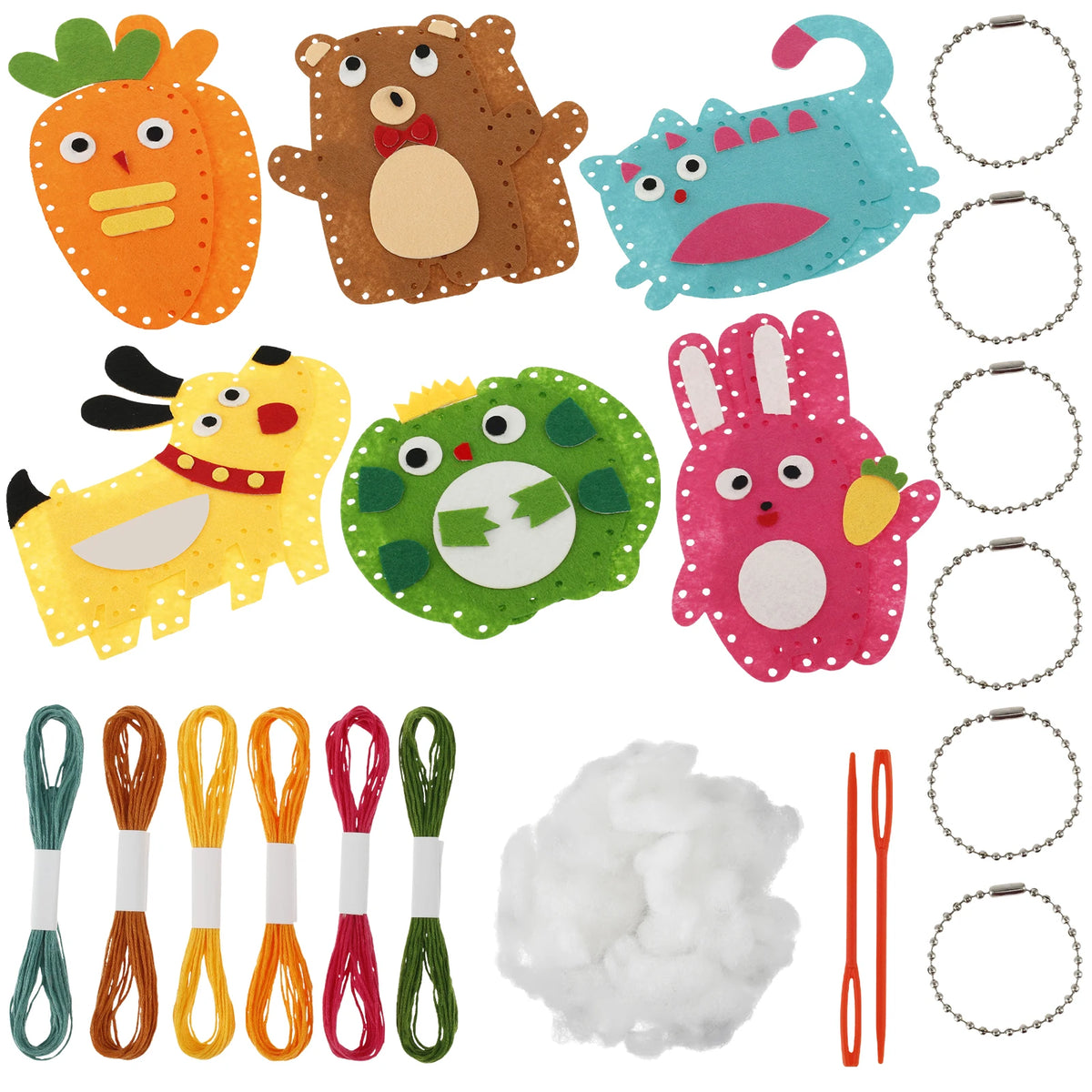DIY Felt Sewing Craft Kit for Kids – Forest Creatures Plush Toy Making Set