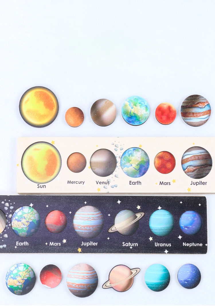 Montessori Wooden Solar System Puzzle for Kids