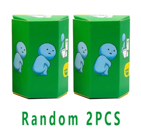 Two green glow-in-the-dark mini fitness figurine collectibles standing upright.