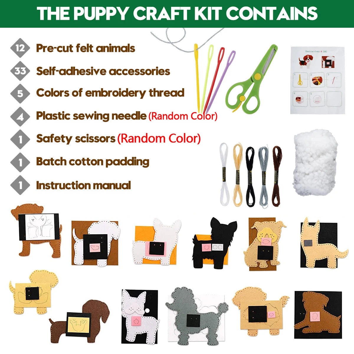DIY Felt Sewing Craft Kit for Kids – Forest Creatures Plush Toy Making Set
