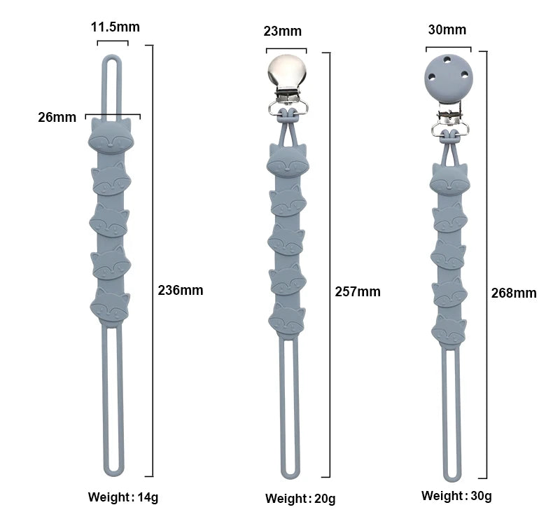 3-in-1 Silicone Pacifier Clip with Adorable Cartoon Animal Design