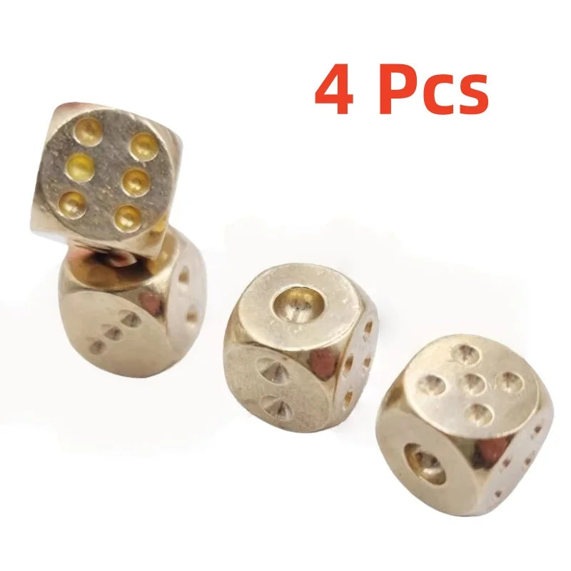 Solid Brass Gold Dice Set – 15mm Hand-Polished Game Dice