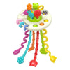 A colorful Montessori sensory pull string toy with multiple colored balls and strings for babies and toddlers.